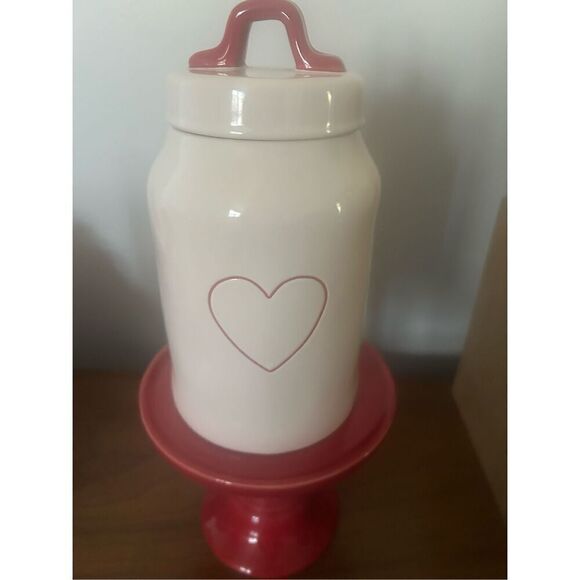 Rae Dunn Other - Rae Dunn Valentine’s Day Heart Red And White Canister